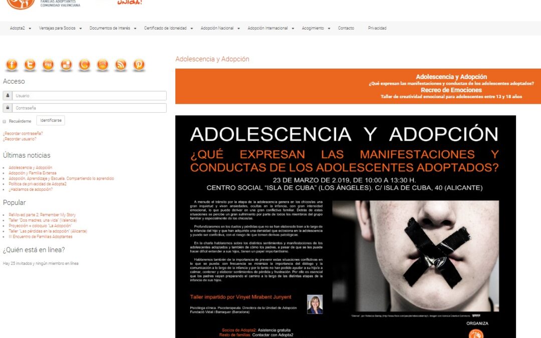 Adopta2: Asociación de Familias Adoptantes de la Comunidad Valenciana.