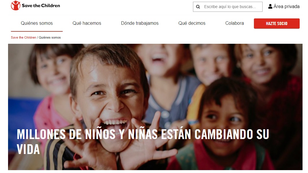 Save the Children España. Sedes en la Comunidad de Madrid, Cataluña, Andalucía, Comunidad Valenciana y País Vasco.